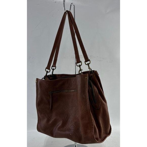 AMERICAN LEATHER CO  LENOX LEATHER BROWN SHOULDER BAG - Picture 5 of 10